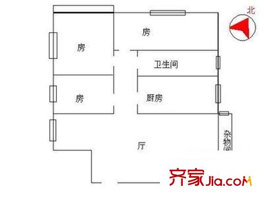 力豐華庭戶(hù)型圖三室一廳戶(hù)型圖 3室1廳2衛(wèi)1廚