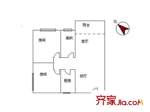 力豐華庭戶型圖兩室兩廳戶型圖 2室2廳1衛(wèi)1廚