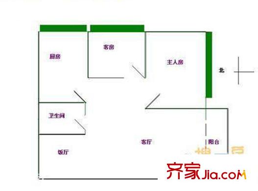 華達樓戶型圖3室2廳 3室2廳2衛(wèi)1廚