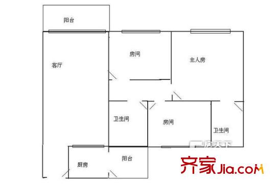 容桂祥業(yè)豪苑戶型圖3室1廳2衛(wèi)1廚 3室1廳2衛(wèi)1廚