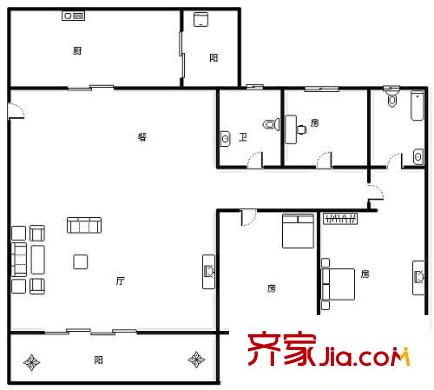 樂賢居 3室 戶型圖