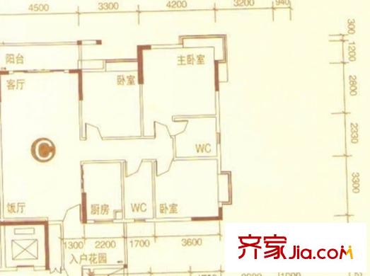 御翠豪苑戶型圖3室2廳 戶型圖 3室2廳2衛(wèi)1廚