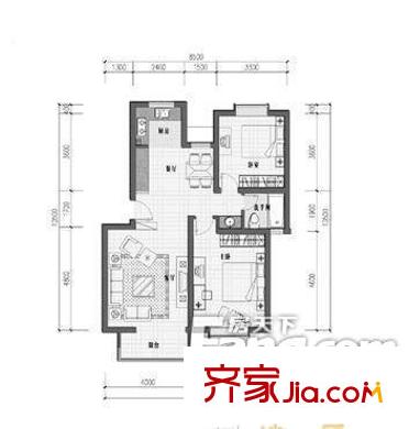 順德綠茵花園戶型圖2室2廳戶型圖 2室2廳1衛(wèi)1廚