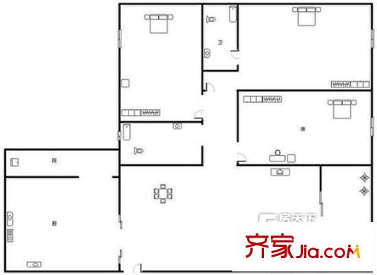 順德綠茵花園戶型圖3室2廳戶型圖 3室2廳2衛(wèi)1廚