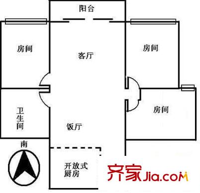 聚福苑 3室 戶型圖