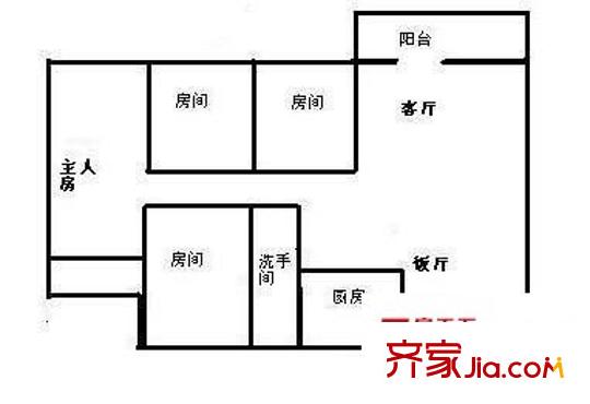 海怡閣戶型圖四室兩廳戶型圖 4室2廳2衛(wèi)1廚