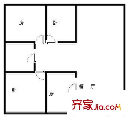華樂大廈戶型圖3室1廳戶型圖 3室1廳1衛(wèi)1廚