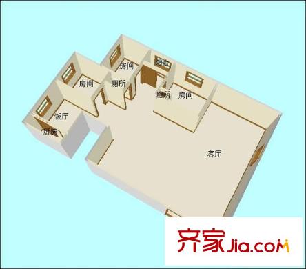 華樂大廈戶型圖3室2廳戶型圖 3室2廳2衛(wèi)1廚