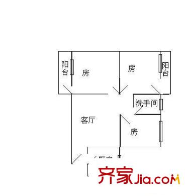 河西花園 3室2廳 戶(hù)型圖