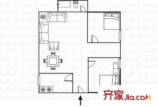 名苑二區(qū) 2室 戶型圖
