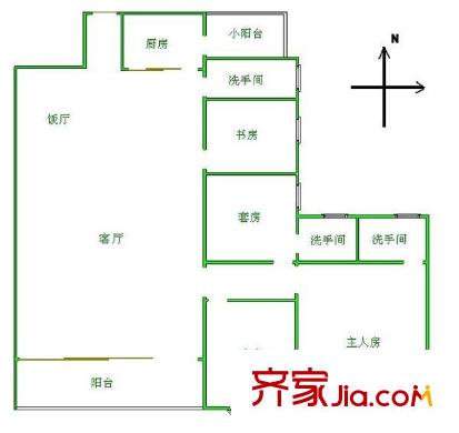 名苑二區(qū) 4室 戶型圖