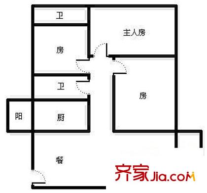 大良新桂園戶型圖新桂園（大良） 3室 戶型圖 3室2廳2衛(wèi)1廚