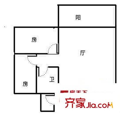 逸翠庭戶型圖三室一廳戶型圖 3室1廳1衛(wèi)1廚
