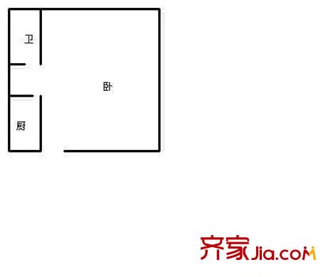 鴻銨樓 1室 戶型圖