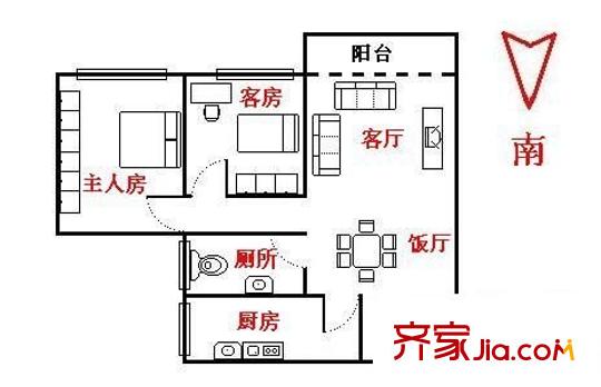 河西花園 3室2廳 戶(hù)型圖