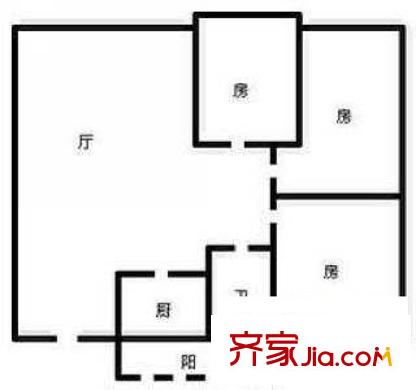 桂畔花園 2室 戶型圖