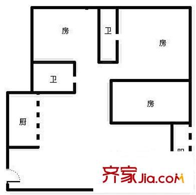 桂畔花園 3室 戶型圖