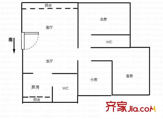 帝景卡士戶型圖3室2廳 戶型圖 3室2廳2衛(wèi)1廚