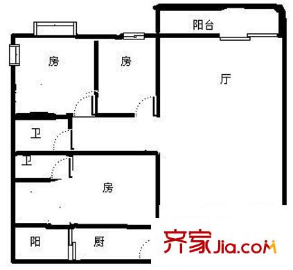 帝景卡士戶型圖3室2廳 戶型圖 3室2廳2衛(wèi)1廚