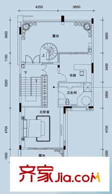 凱德泊宮別墅戶型圖珀墅I戶型上疊墅四層 4室2廳4衛(wèi)1廚