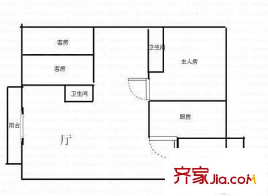 銀畔麗苑 3室 戶型圖