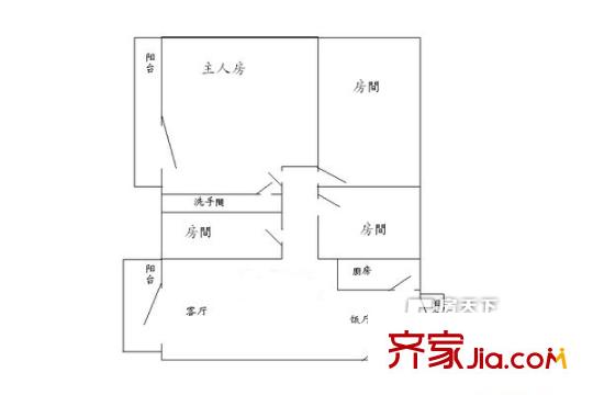 銀畔麗苑戶型圖4室2廳戶型圖 4室2廳1衛(wèi)1廚