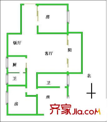 桂園東小區(qū) 3室 戶(hù)型圖