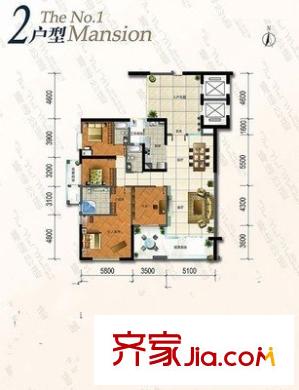 名苑二區(qū) 5室 戶型圖