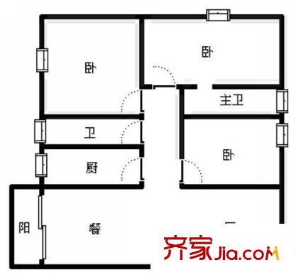 連平花園戶型圖三室兩廳戶型圖 3室2廳2衛(wèi)1廚