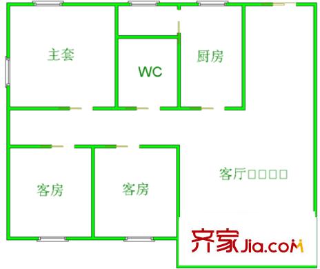 鴻業(yè)現(xiàn)代城 5室 戶型圖