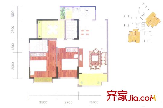 名澳匯錦桃園10座03、05單元 約91平方米 3室2廳2衛(wèi)1廚