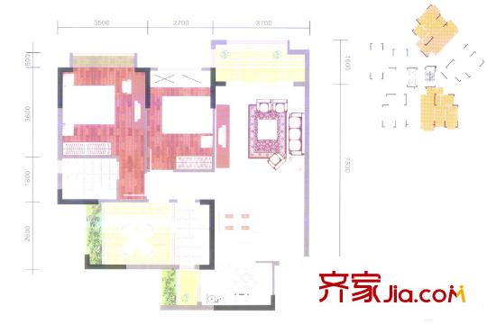 名澳匯錦桃園10座02、04單元 約91平方米 3室2廳2衛(wèi)1廚
