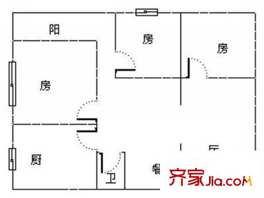 桂畔花園 3室 戶型圖