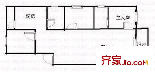 桂畔花園 3室 戶型圖
