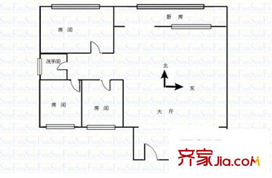 桂園東小區(qū) 3室 戶(hù)型圖