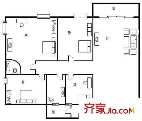 南桂東路小區(qū) 4室 戶型圖