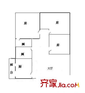 南桂東路小區(qū) 3室 戶型圖