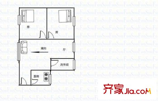 怡和新村 2室 戶型圖
