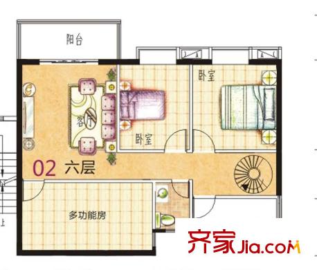 銀匯華庭1座三四層04單元 2室2廳1衛(wèi)1廚