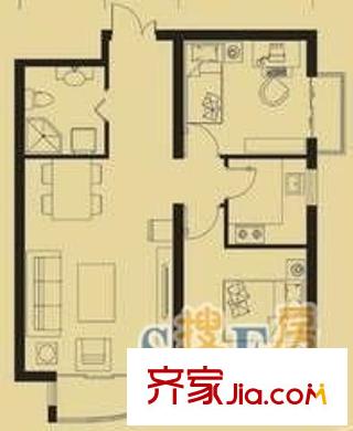 文華居 2室 戶型圖