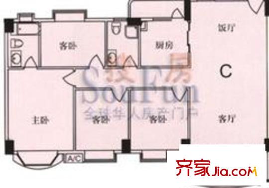 麗雅苑戶型圖嘉榮苑4座c 4室2廳2衛(wèi)
