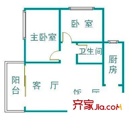 怡和新村 2室 戶型圖