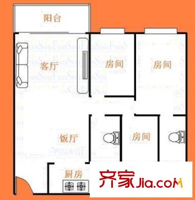 怡和新村 3室 戶型圖