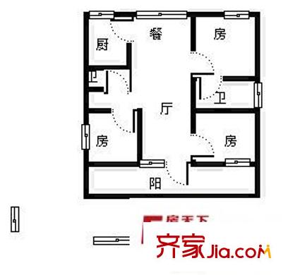 怡和新村 2室 戶型圖