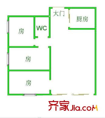 鴻業(yè)現(xiàn)代城 1室 戶型圖