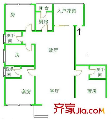 商業(yè)大廈 4室 戶型圖