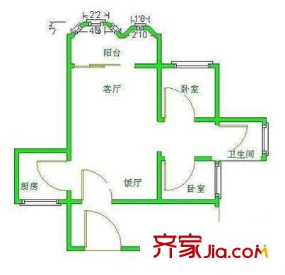文華居 2室 戶型圖