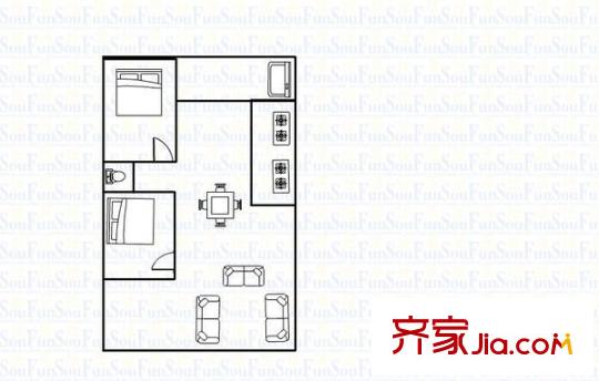 景星樓 2室 戶型圖