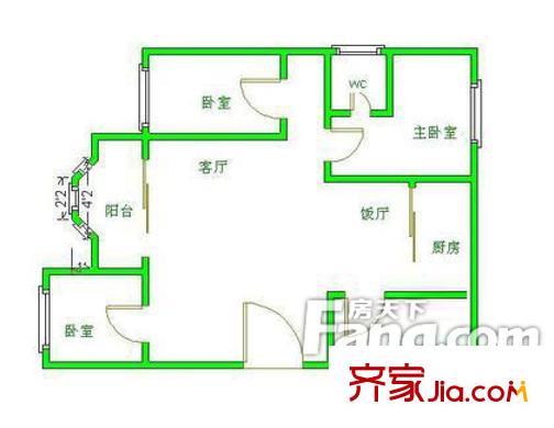 金麗花園 3室 戶型圖
