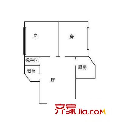 富景大廈戶型圖2室1廳 戶型圖 2室1廳1衛(wèi)1廚